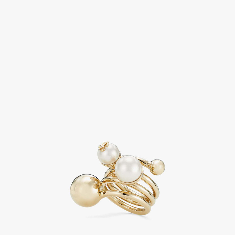 JC Multi Pearl Ring Gold-Finish Metal Ring with Pearls 3