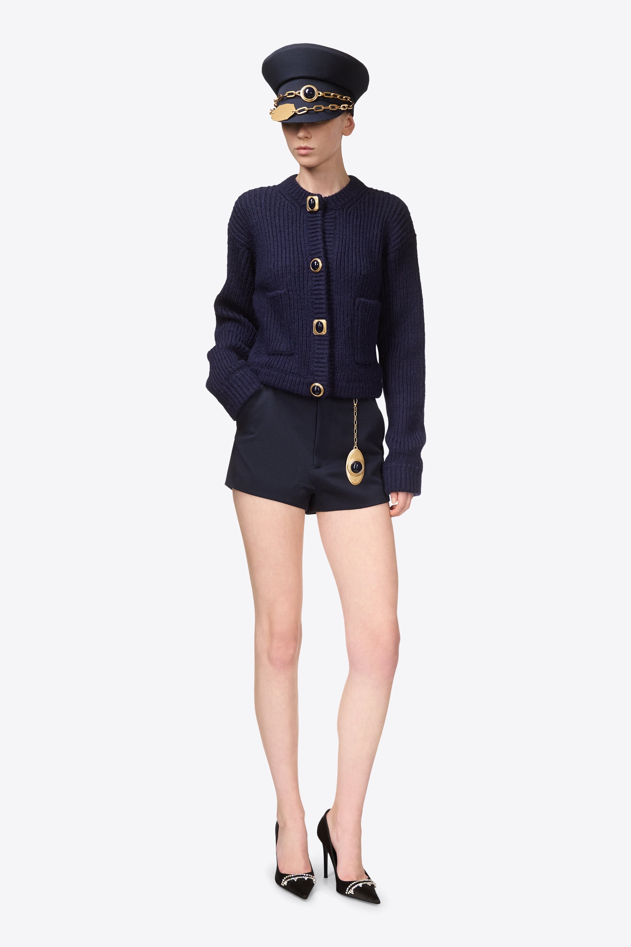 GEMSTONE BUTTON KNIT CARDIGAN - 4