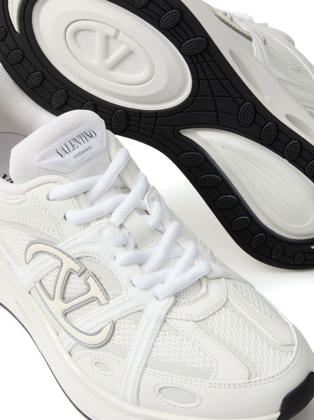 VLogo panelled lace-up sneakers - 5