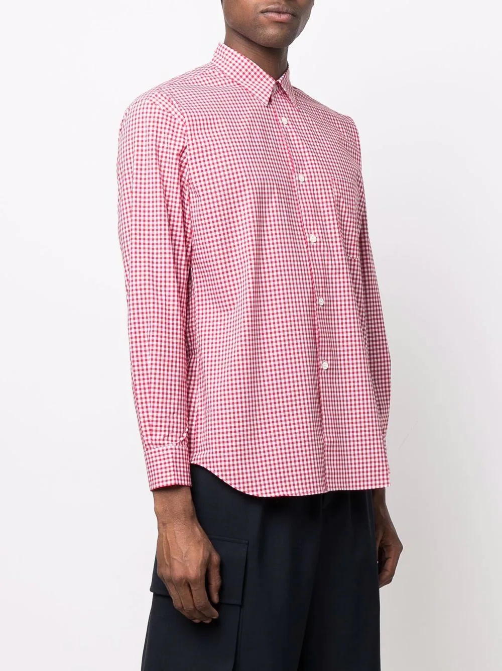 gingham-print button-up shirt - 3