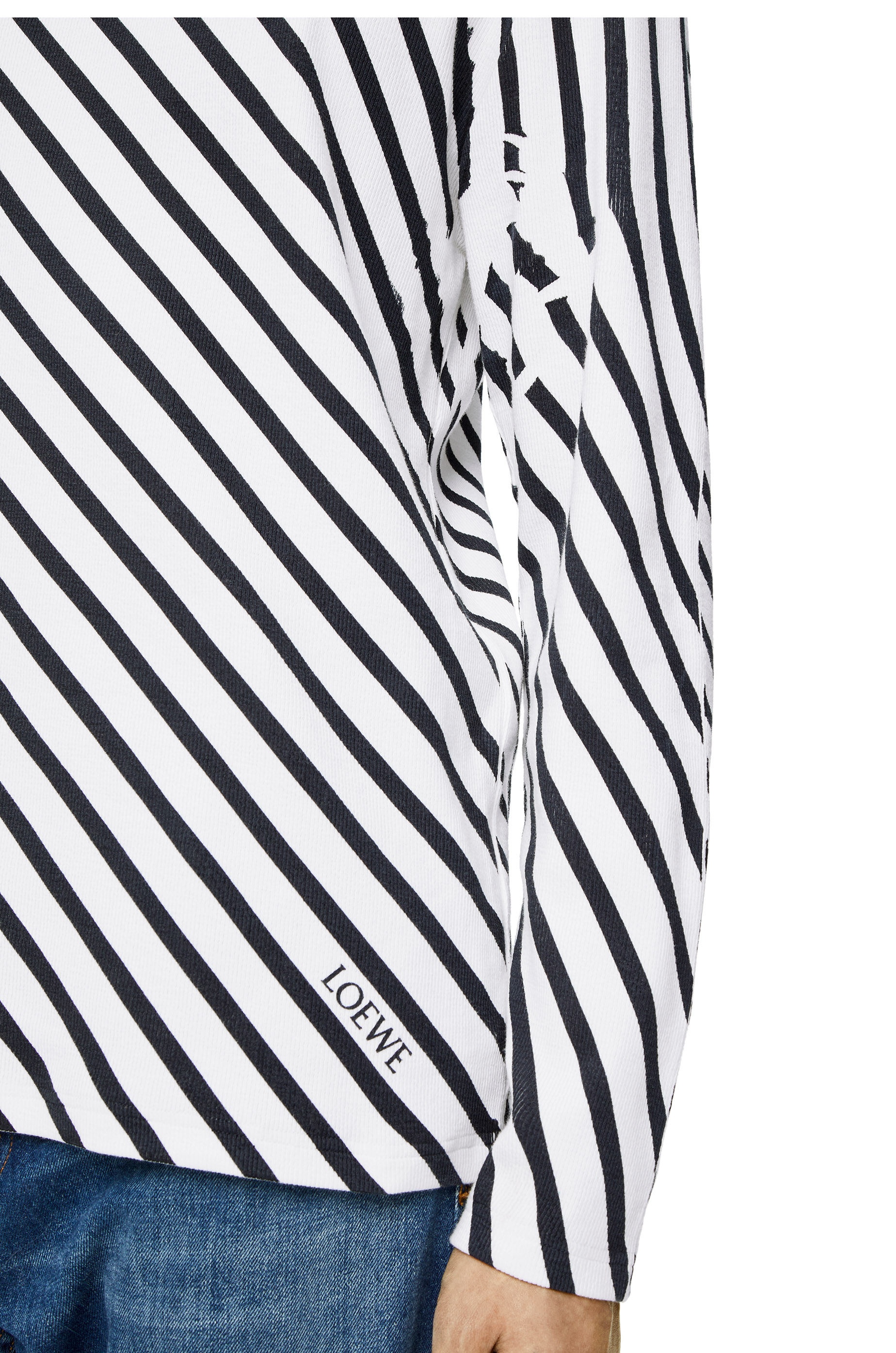 Diagonal stripe T-shirt in cotton - 5