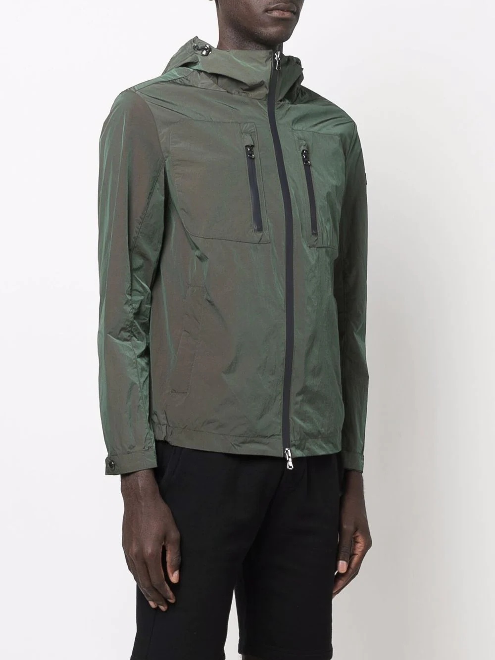 hooded zip-up track jacket - 3