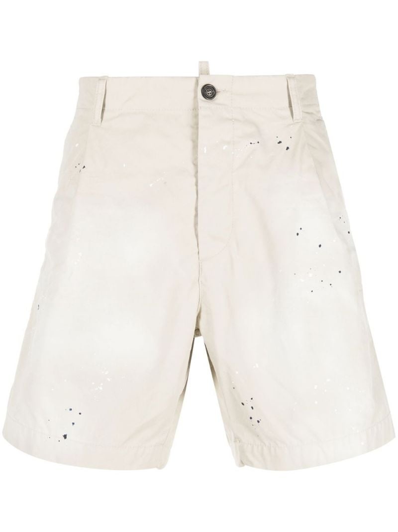 paint-splatter tailored shorts - 1