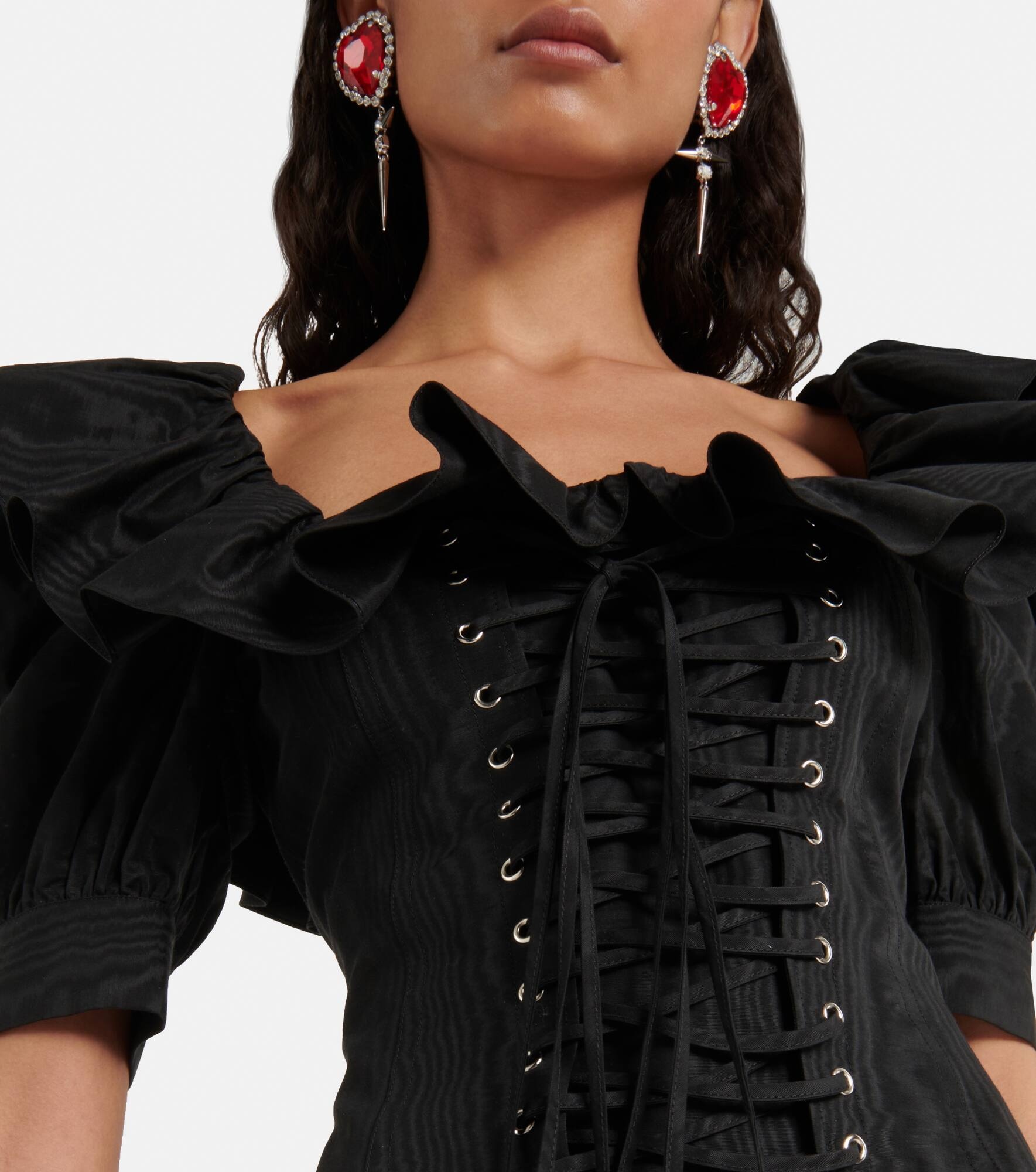 Ruffled puff-sleeve minidress - 4