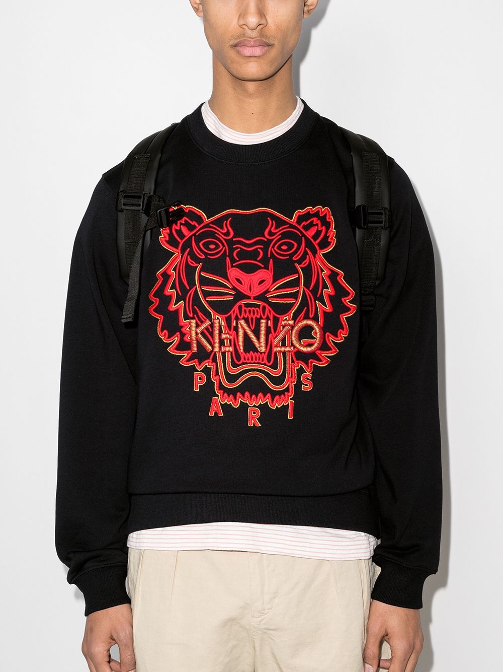 embroidered Tiger Head cotton sweatshirt - 2