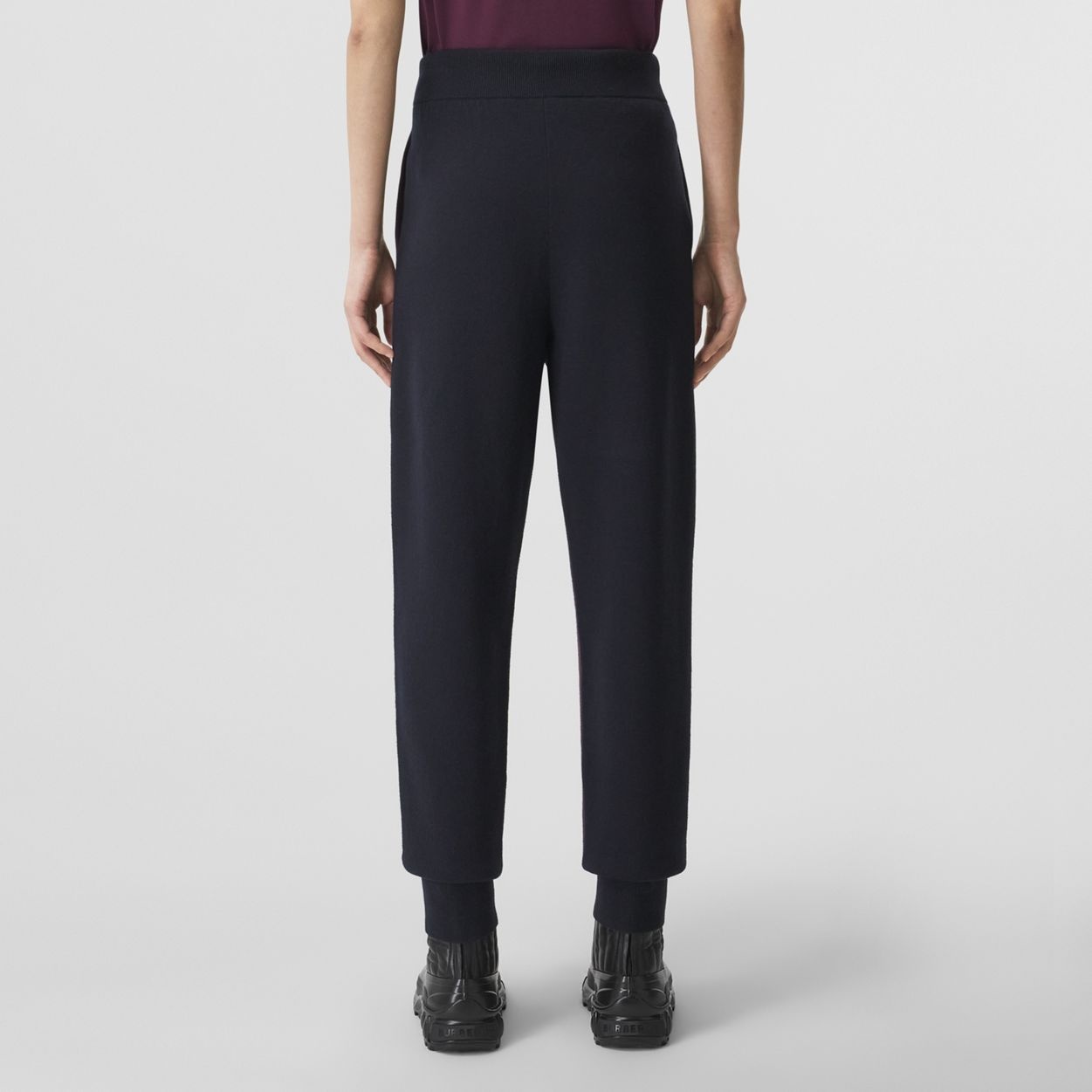 Two-tone Cashmere Cotton Blend Jogging Pants - 4