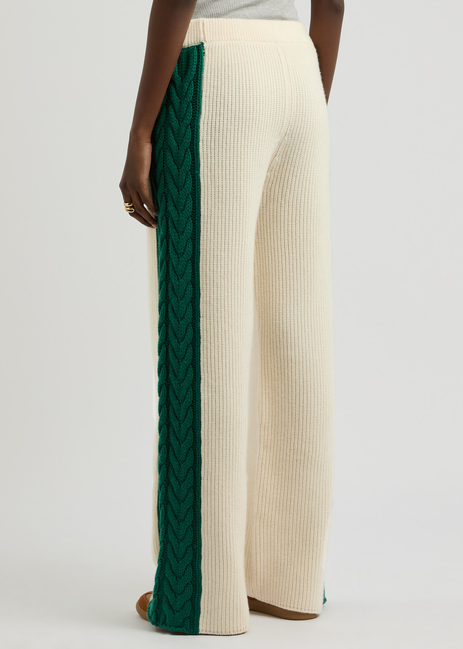 Casablanca Logo Wide-leg Wool-blend Trousers - 3