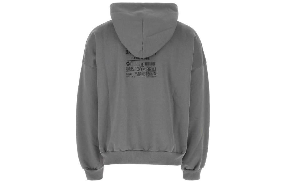 Balenciaga Care Label Hoodie Middle Fit 'Grey Black' 725565TNVL61219 - 2
