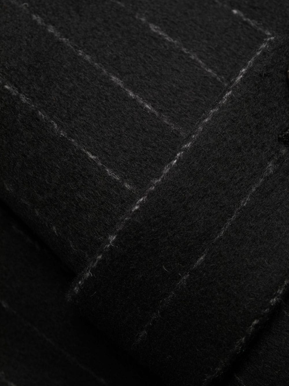 oversize pinstriped wool coat - 7