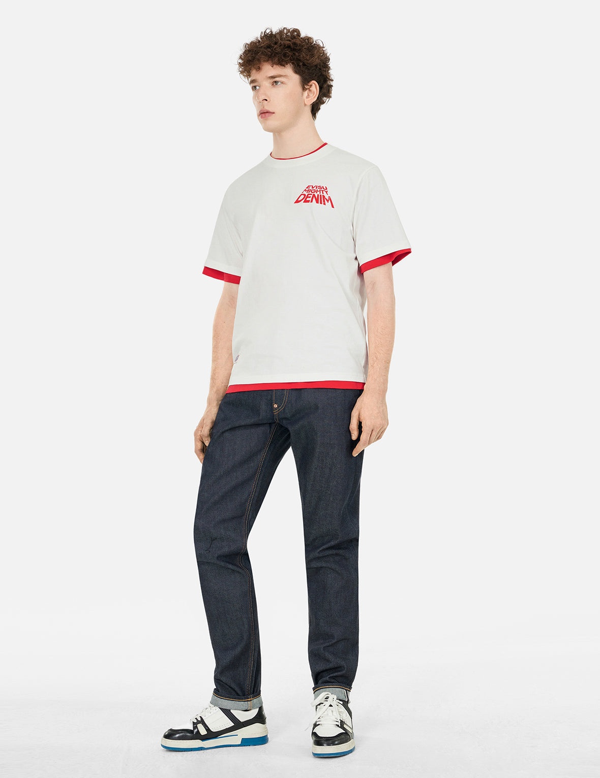 Slogan Print with Godhead Appliqué Embroidery Regular Fit T-Shirt - 3