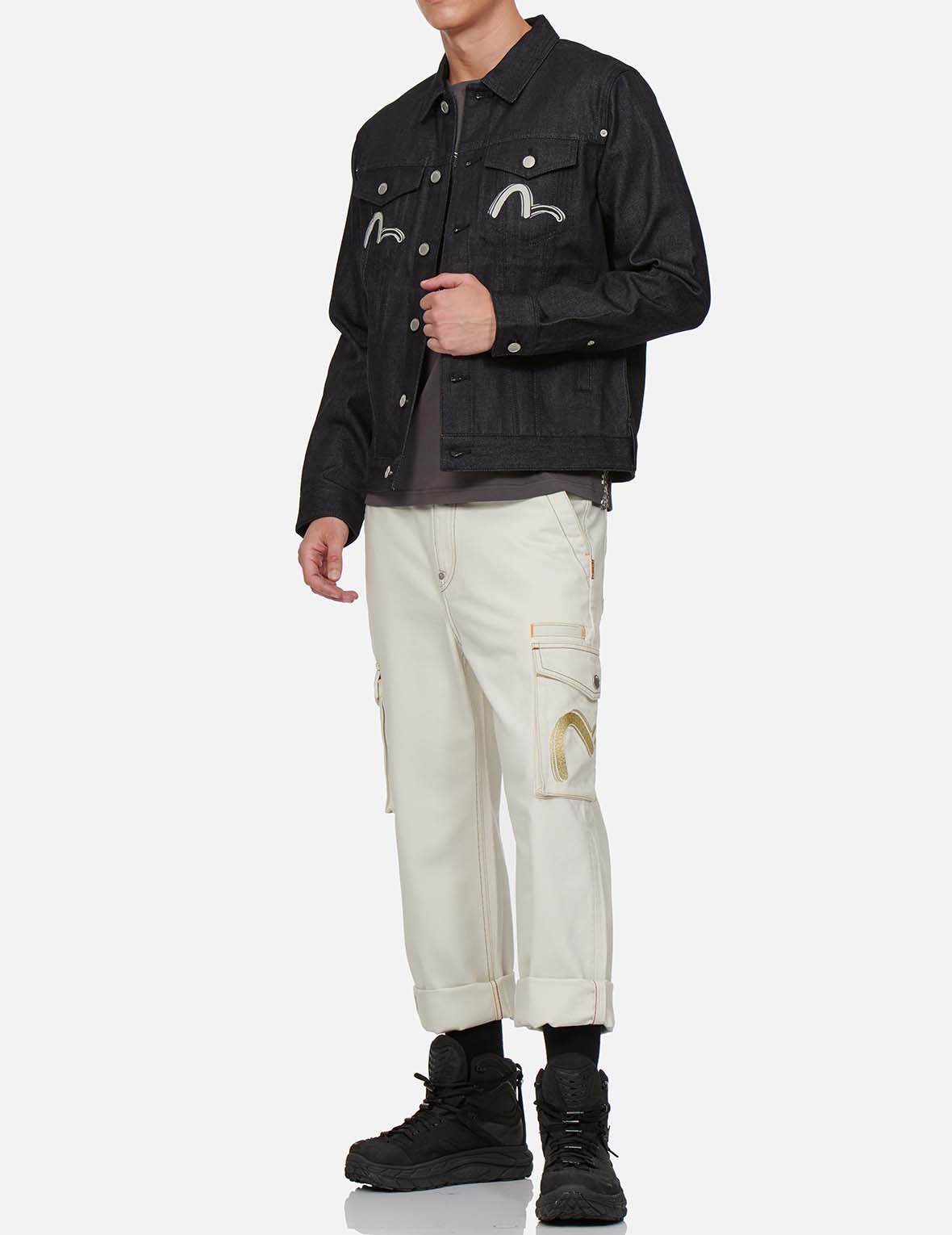 Hannya and Kamon Collage Print Denim Jacket - 6