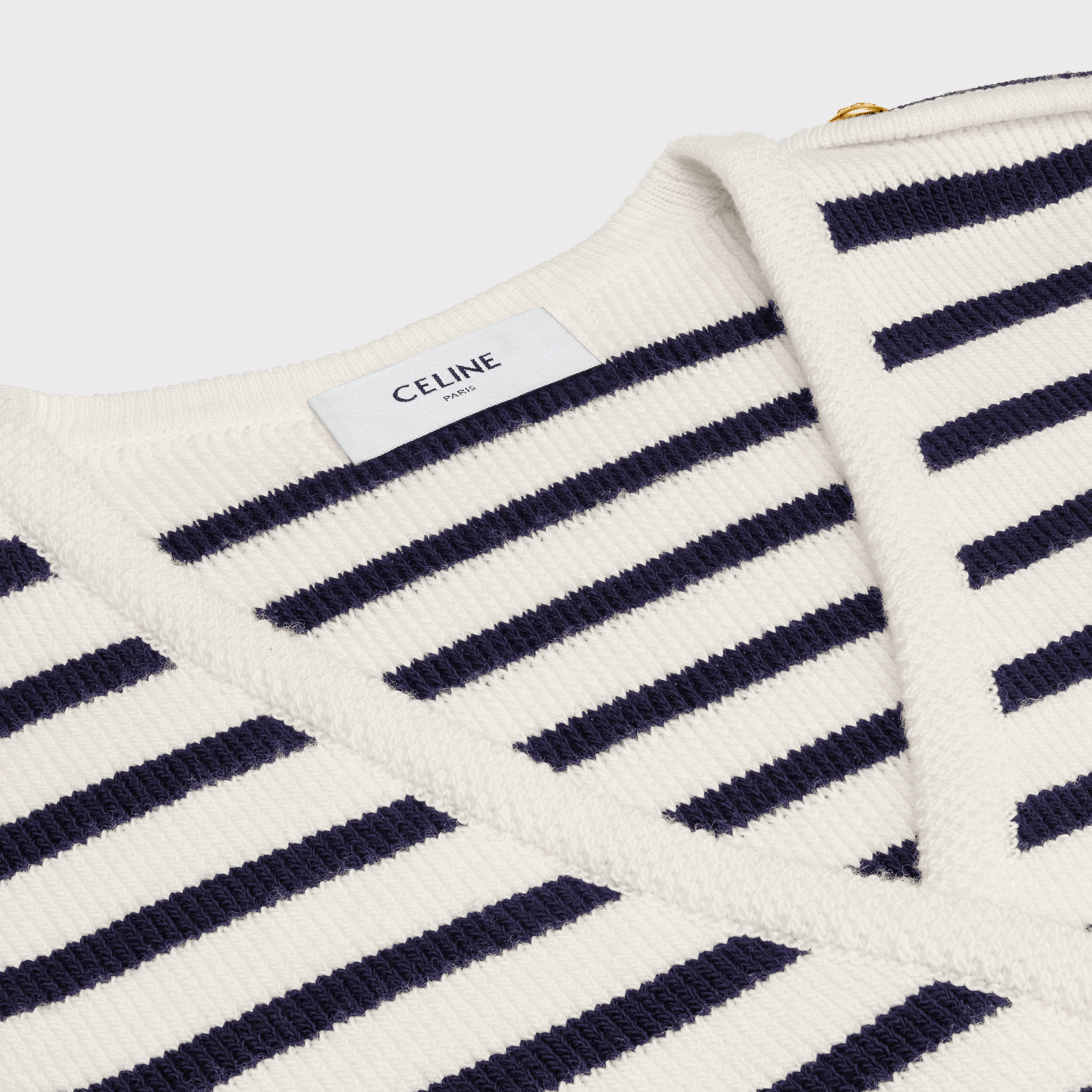 Cropped marinière cardigan in wool - 3