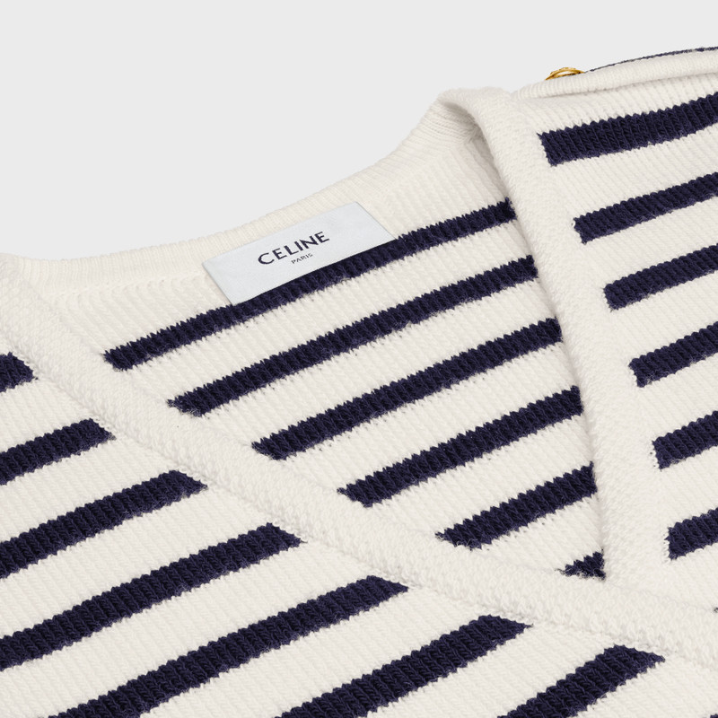 Cropped marinière cardigan in wool 3