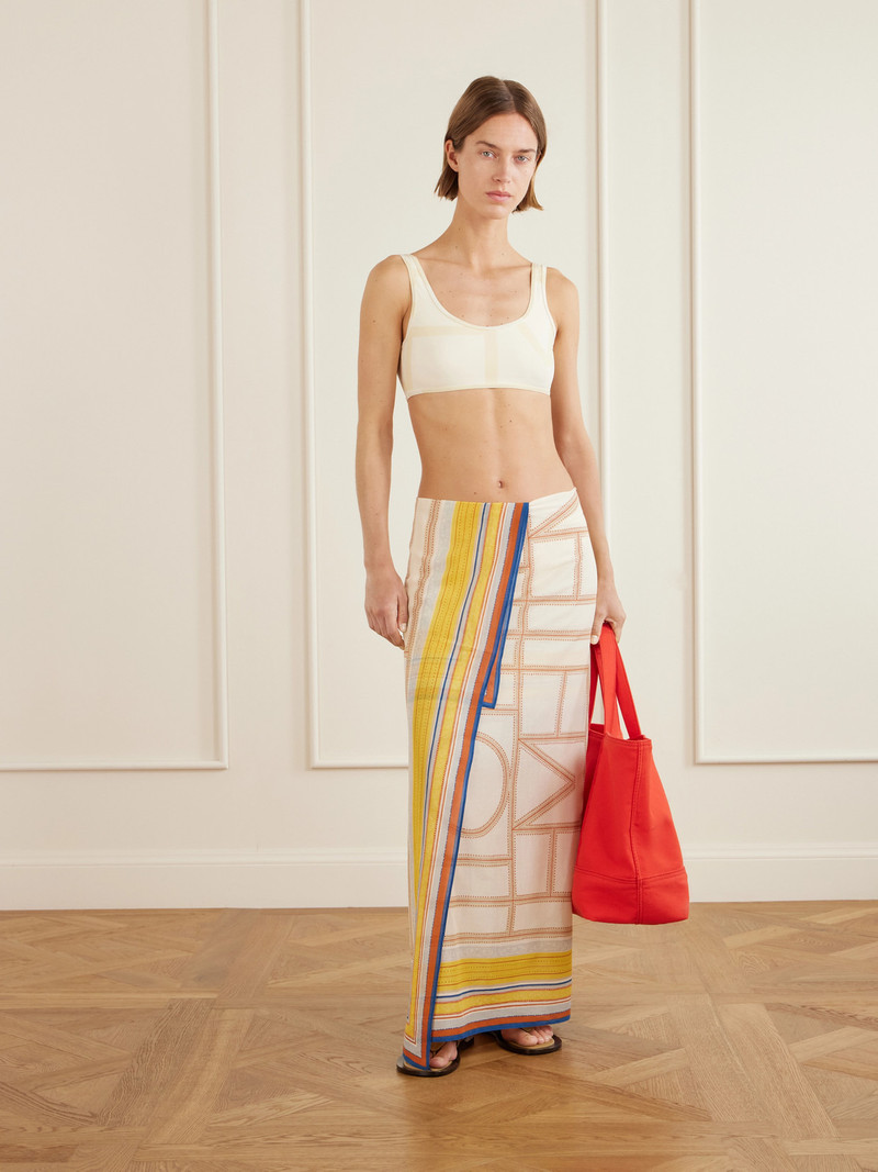 TOTEME Printed Cotton And Lyocell-blend Scarf outlook