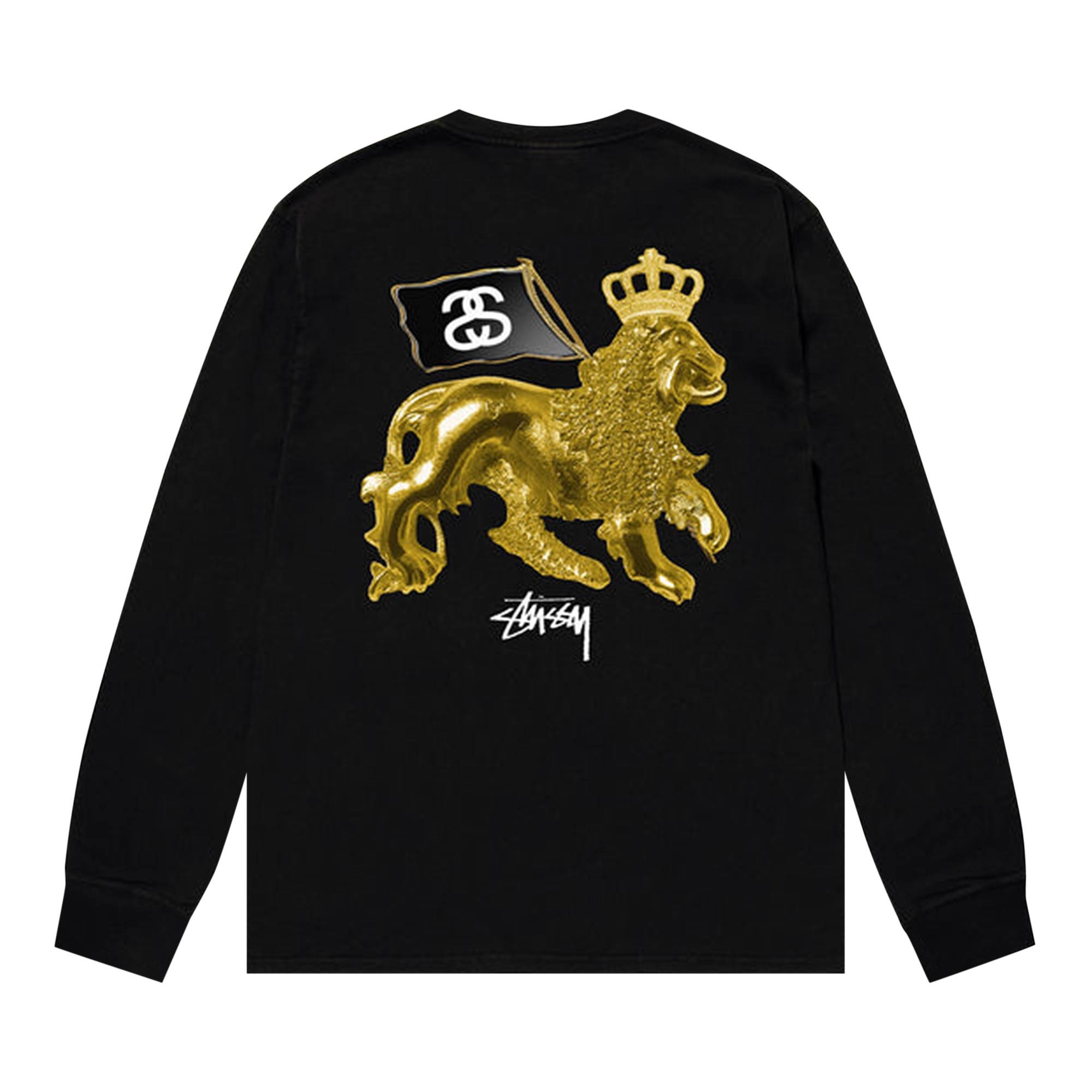Stussy Gold Lion Long-Sleeve Tee 'Black' - 2