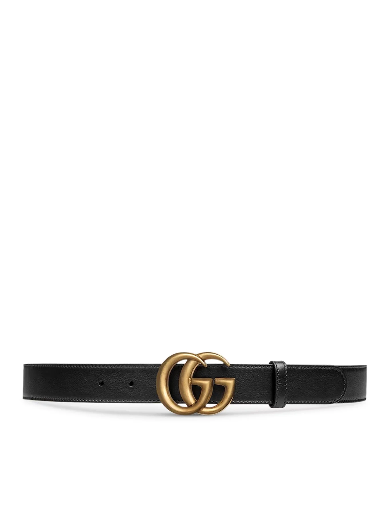 LEATHER BELT WITH DOUBLE G BUCKLE - 1