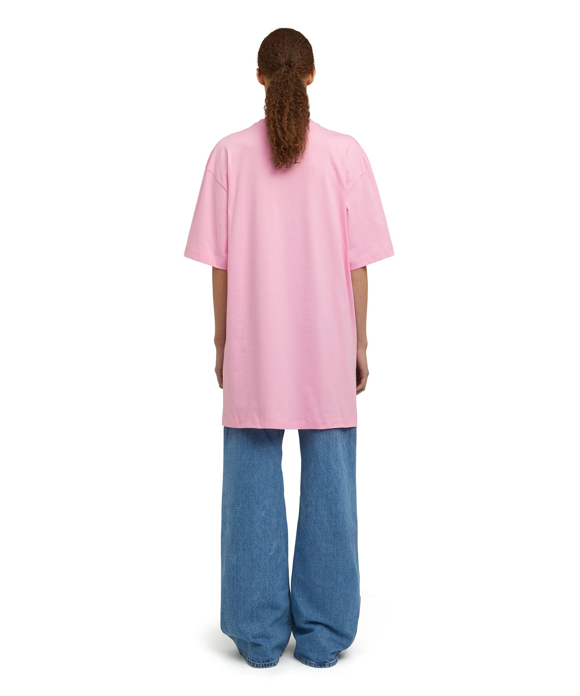 MSGM Cotton crewneck t-shirt with brushed logo | REVERSIBLE
