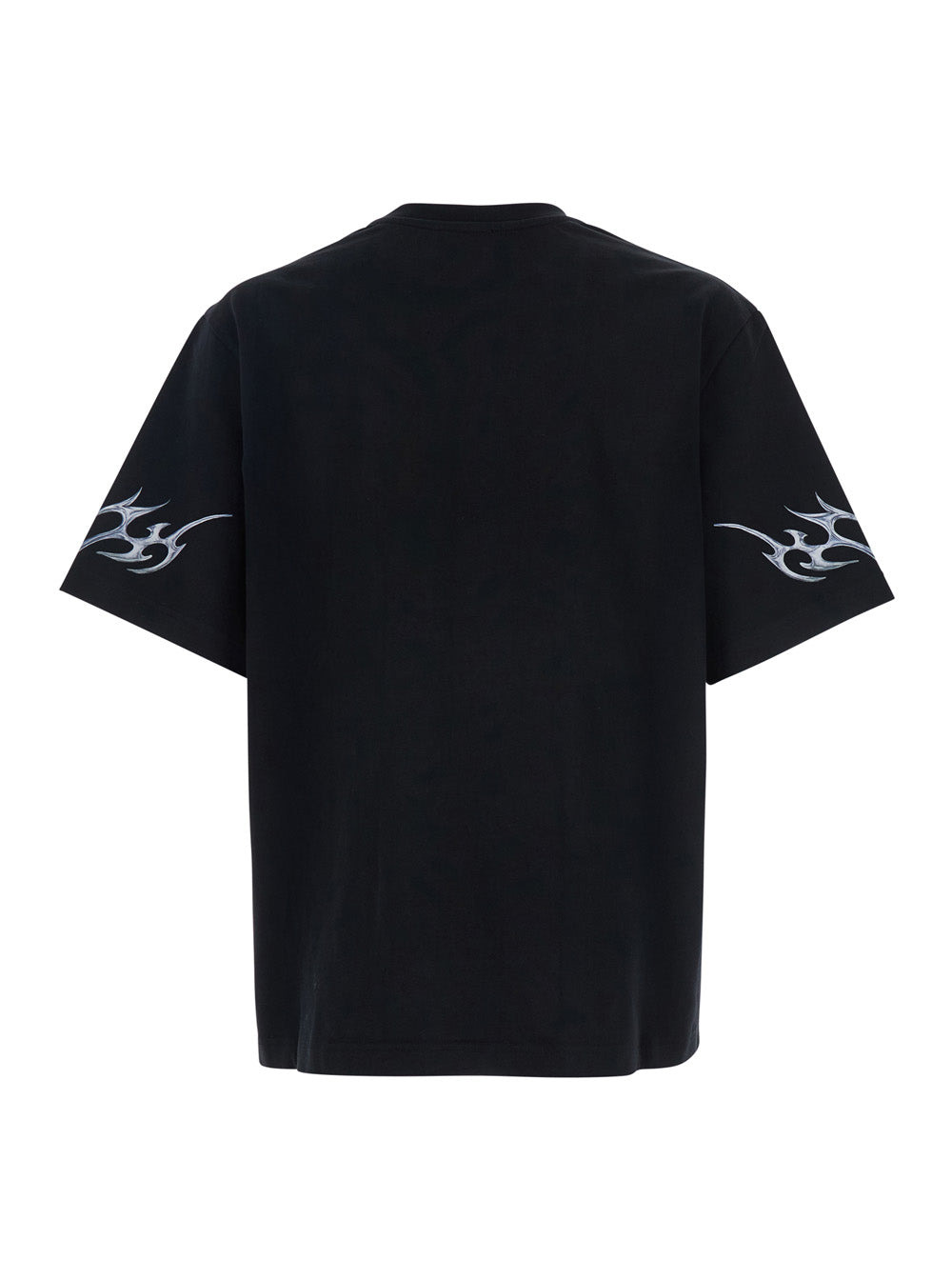 Casablanca Men 'Blades'  Black Crewneck T-Shirt With Maxi Print On The Front In Cotton Jersey Man - 2