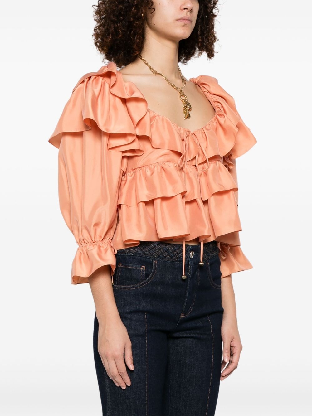 ruffled cropped top - 3