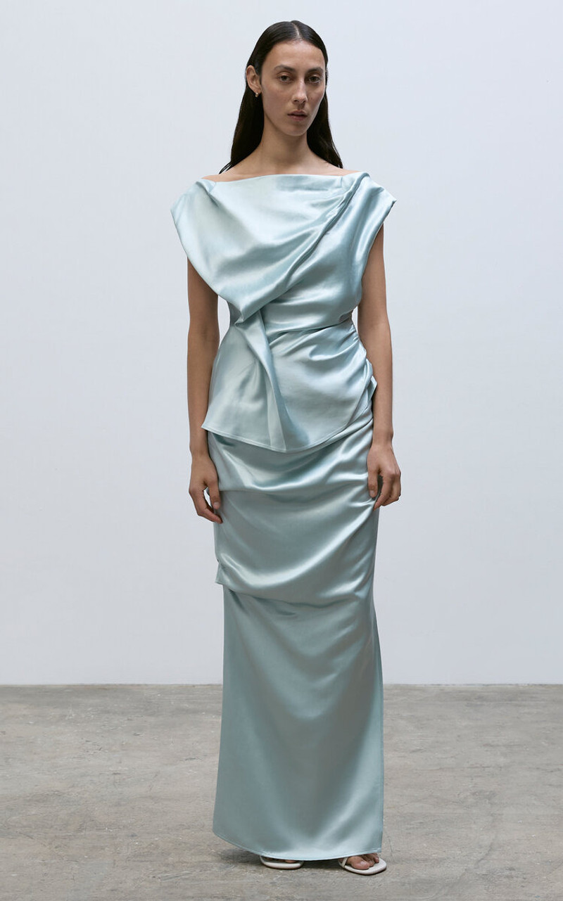 Paris Georgia Remmy Draped Maxi Skirt blue outlook