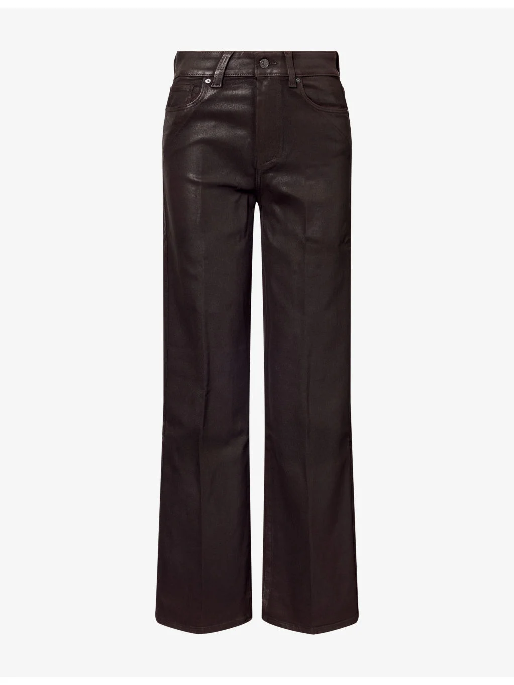 Sasha 32in Wide-Leg Coated Woven Trousers - 1