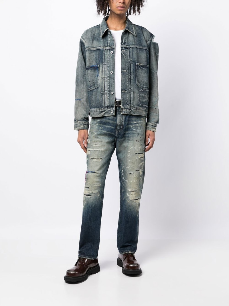 NEIGHBORHOOD distressed-effect denim jacket outlook