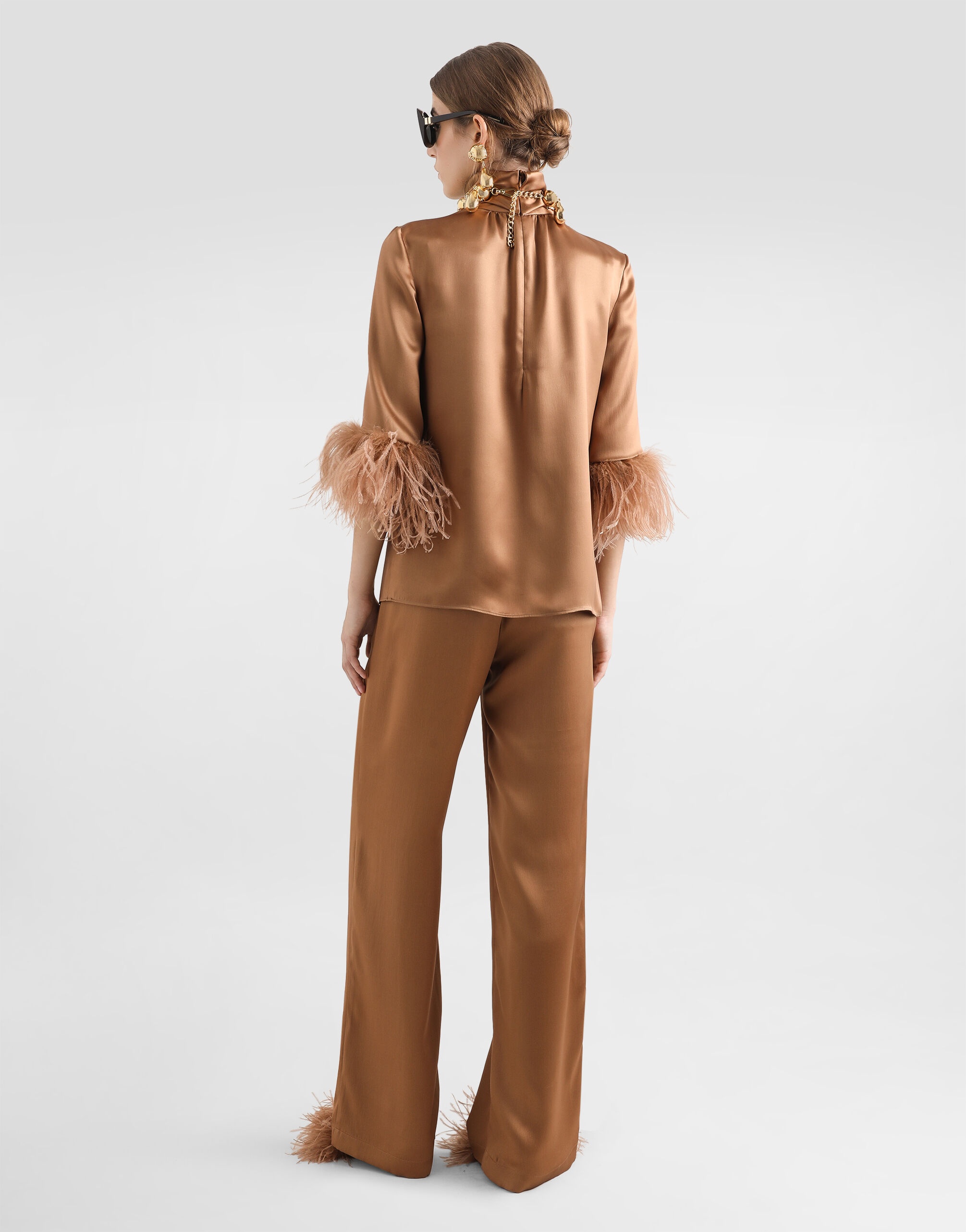 Double silk satin pajama pants - 3