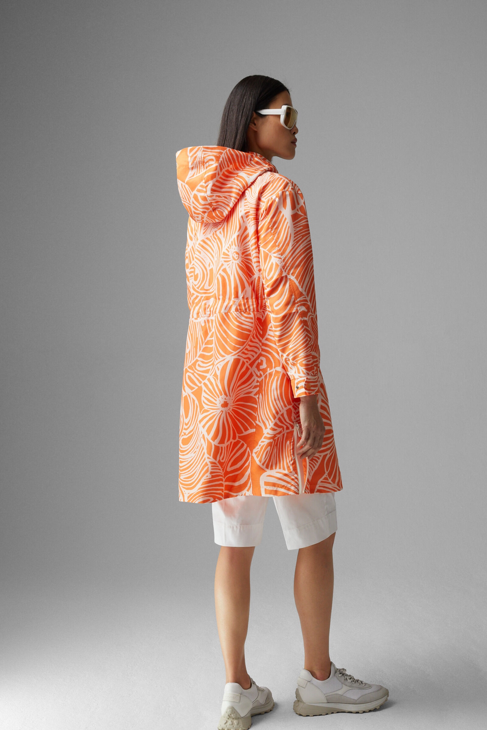 Zofia Parka in Orange/White - 3
