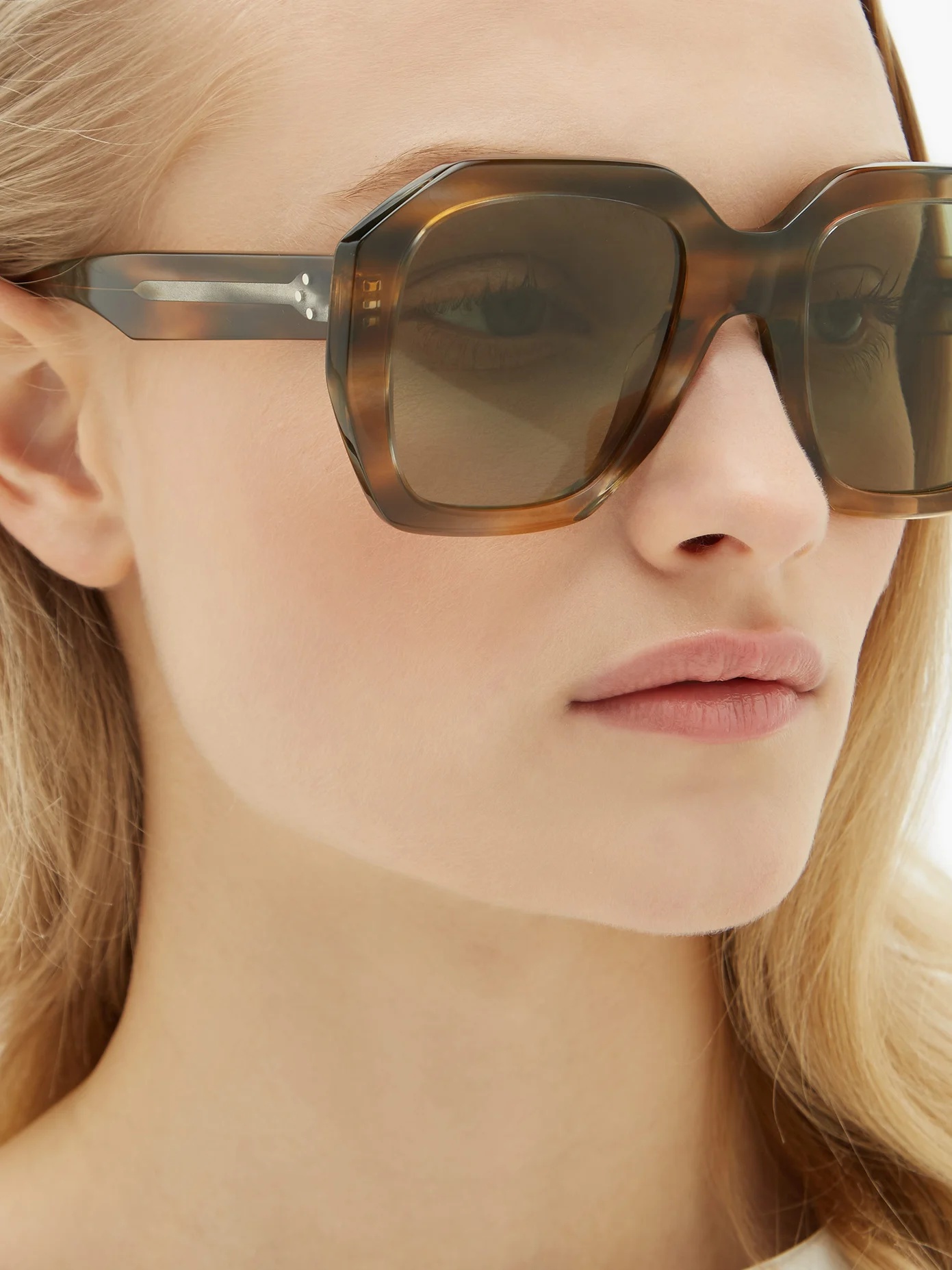 Square tortoiseshell-effect acetate sunglasses - 3