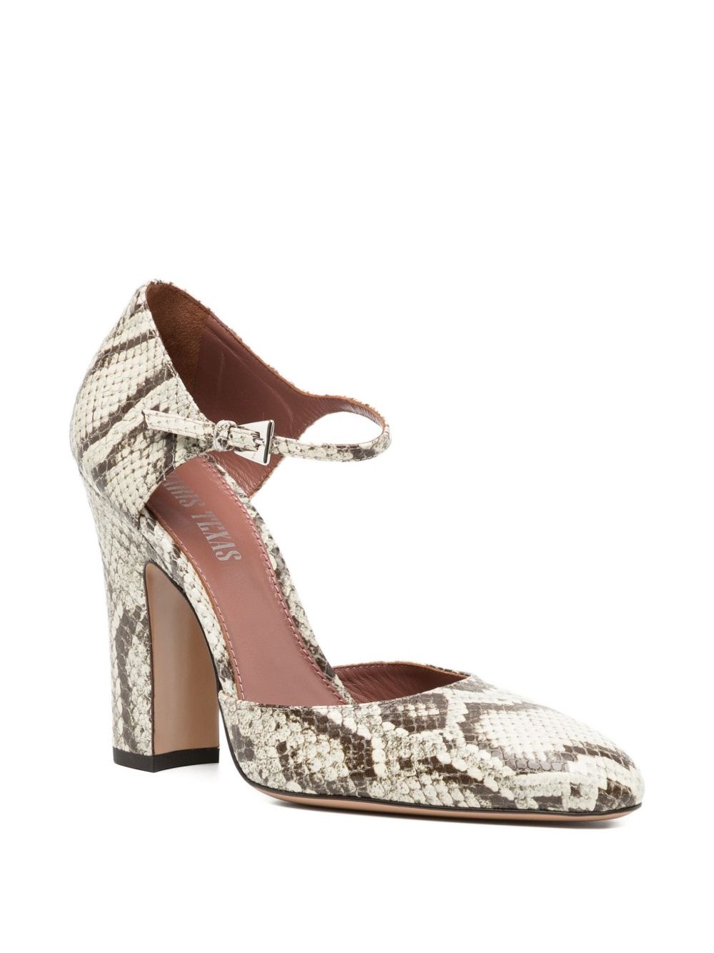 100mm python-print ankle-strap pumps - 2
