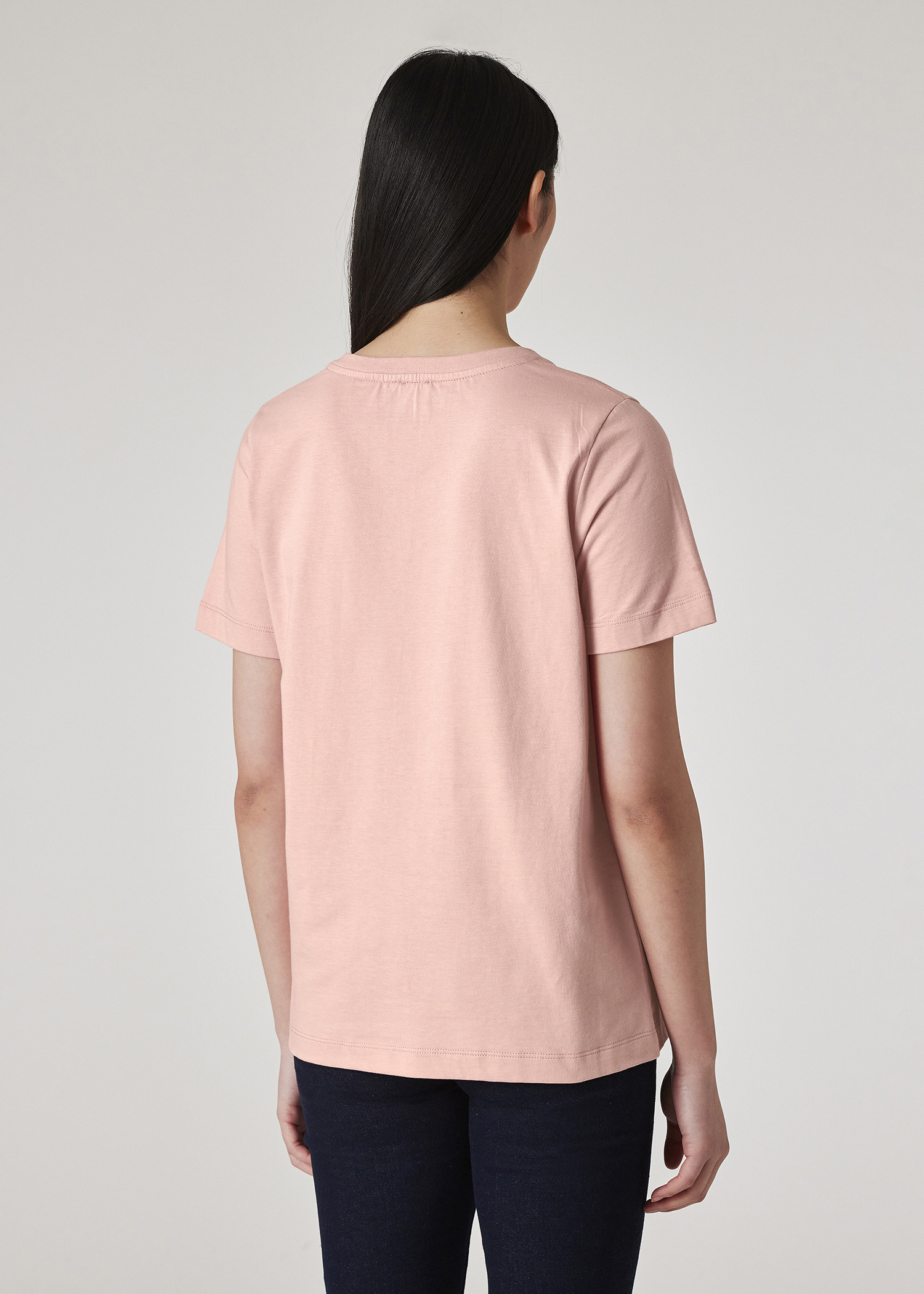 Women's Pale Pink V-Neck Zebra T-Shirt - 4