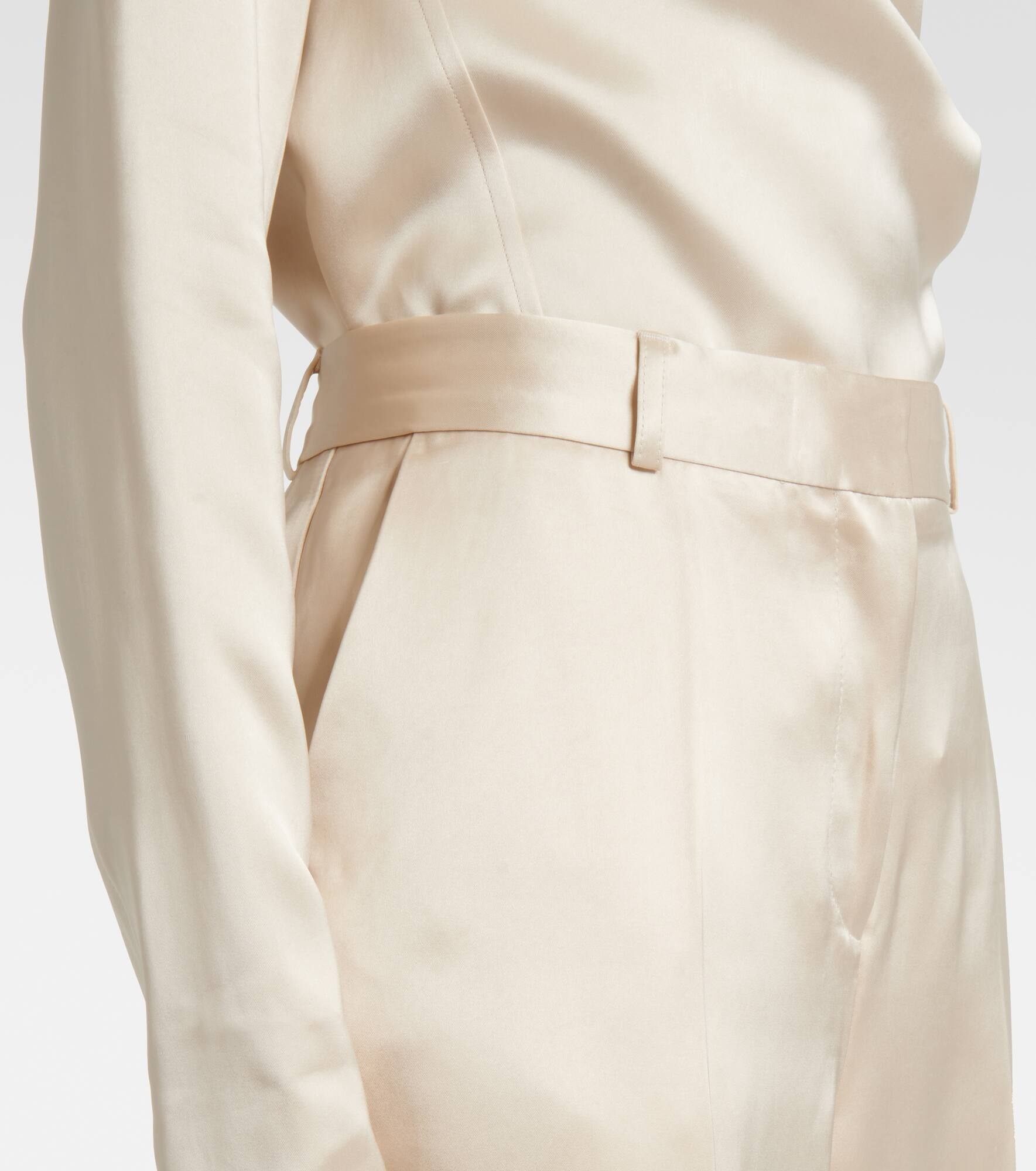 High-rise satin straight pants - 4