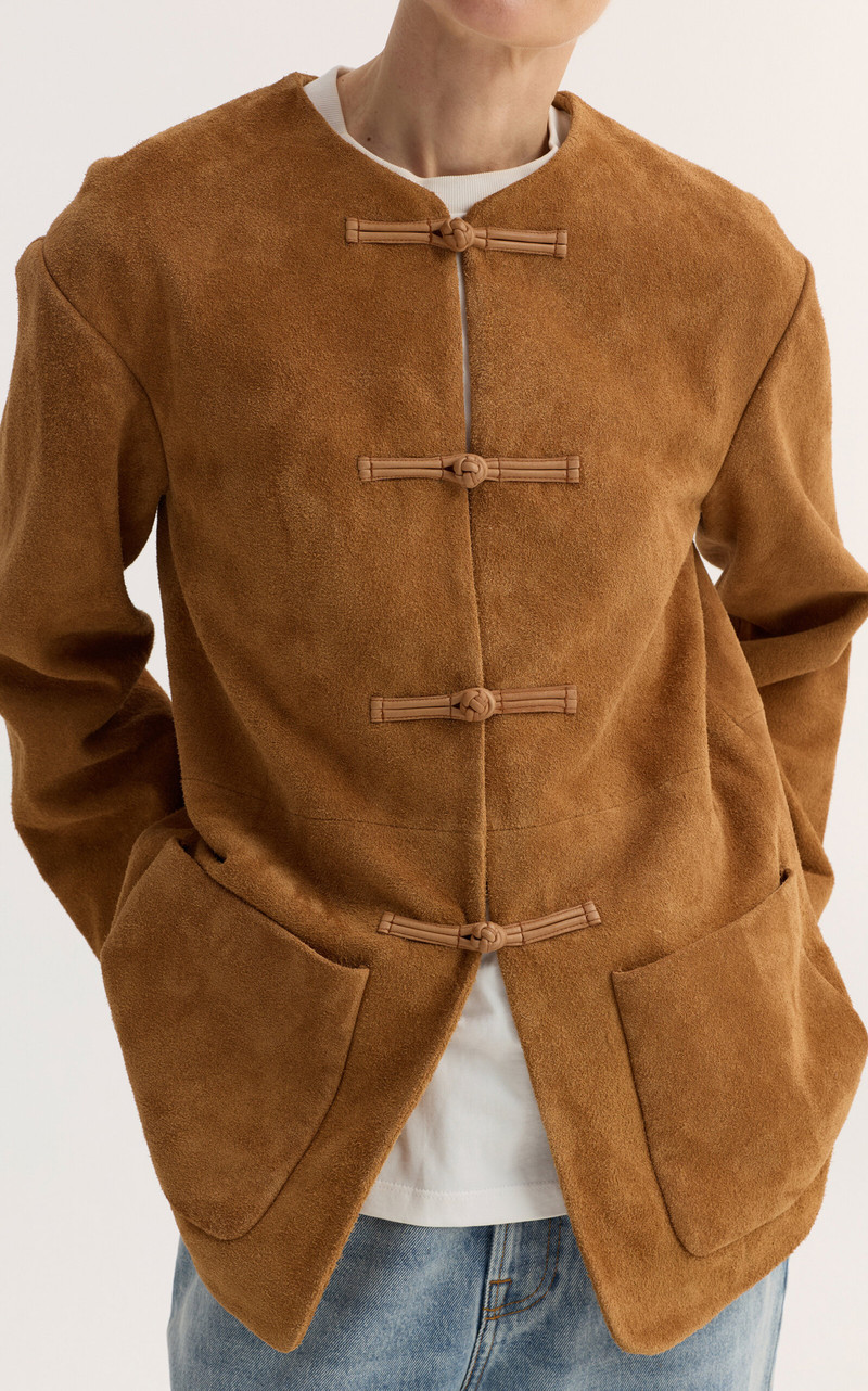 RÓHE Suede Jacket brown outlook