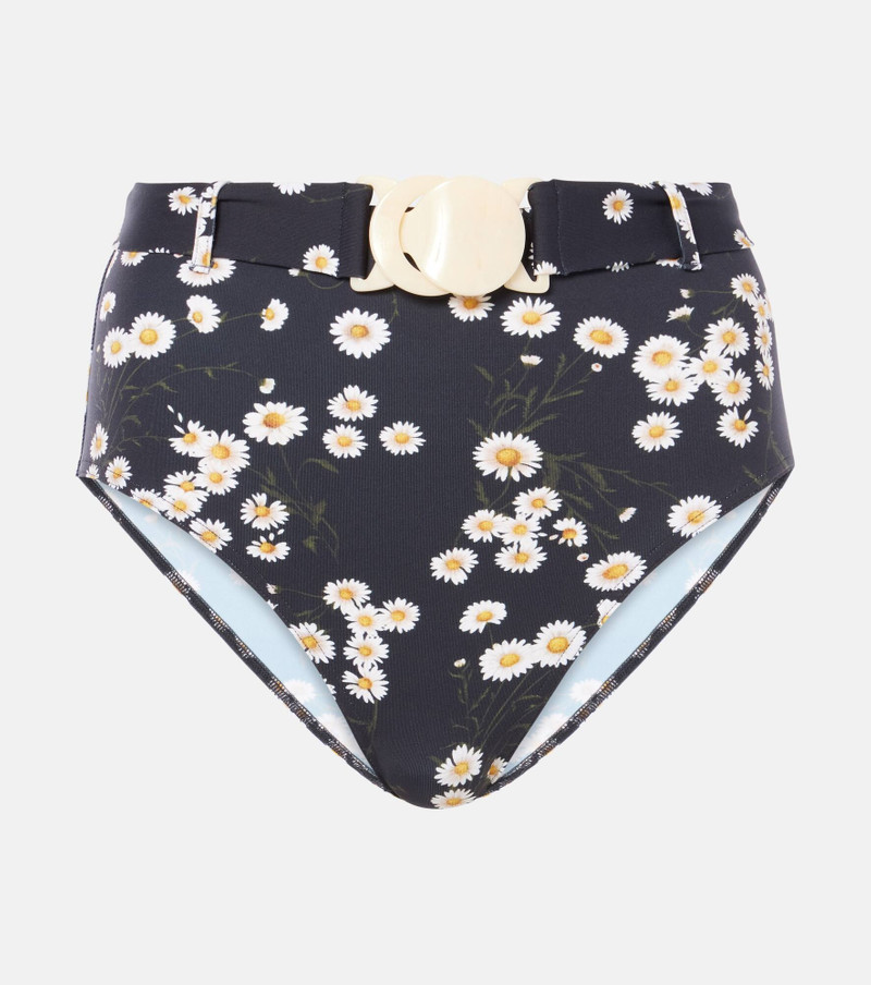 Discret floral high-rise bikini bottoms - 1