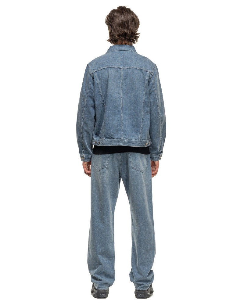 Selvedge Faded Light Denim Wide Pants Light Indigo 4