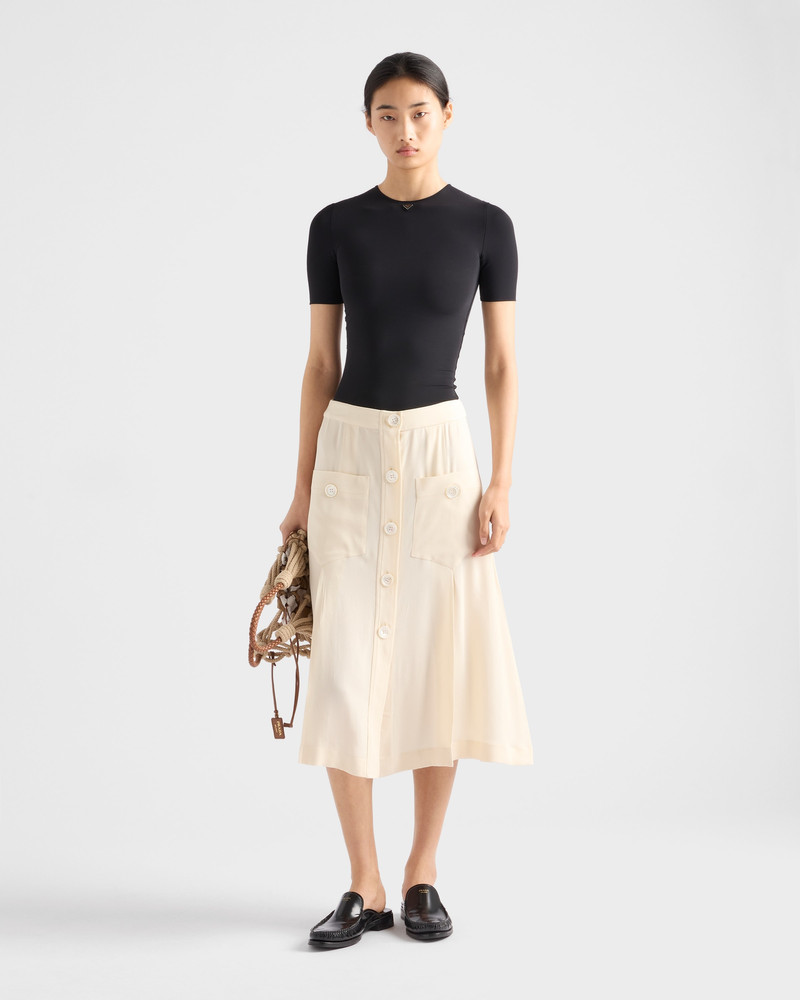 Prada Short-sleeved stretch fabric T-shirt outlook
