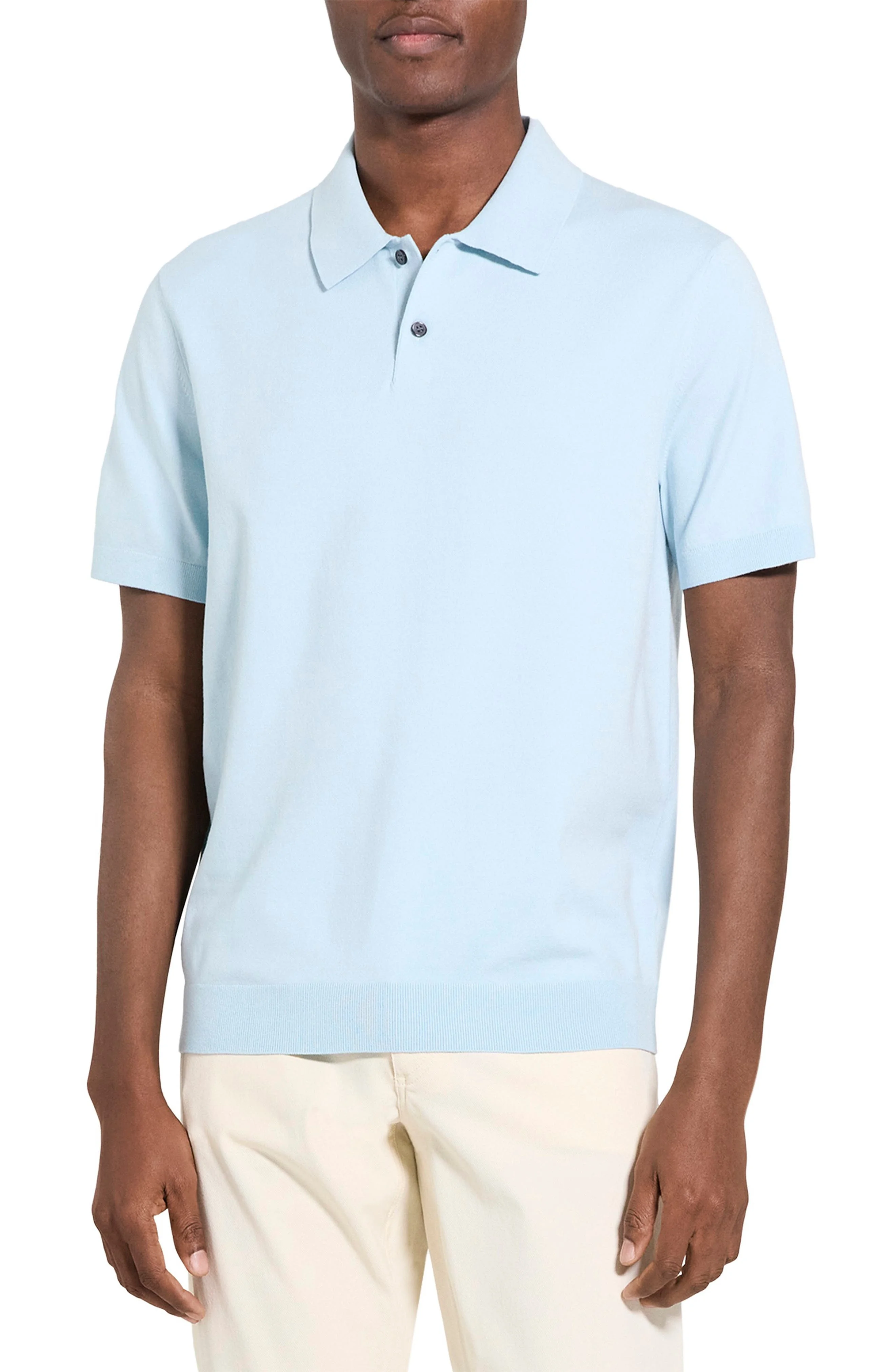 Theory Soris Knit Polo in Light Ocean Air at Nordstrom - 1