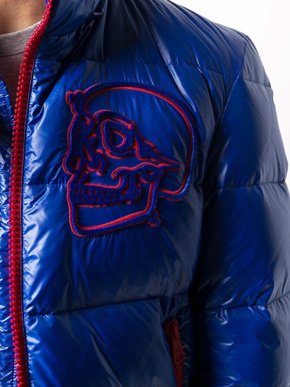 skull-detail puffer jacket - 5