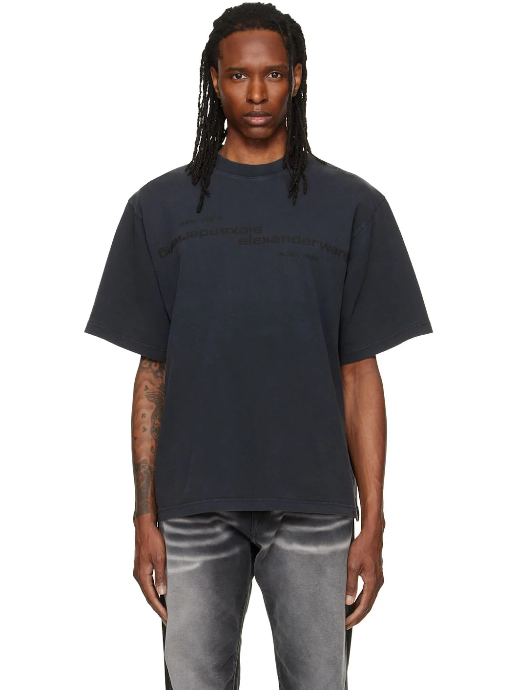 Black Mirrored Logo Short Sleeve T-shirt - 1