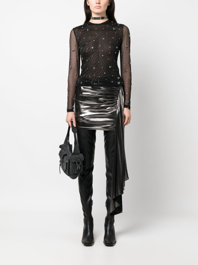Blumarine studded semi-sheer T-shirt outlook
