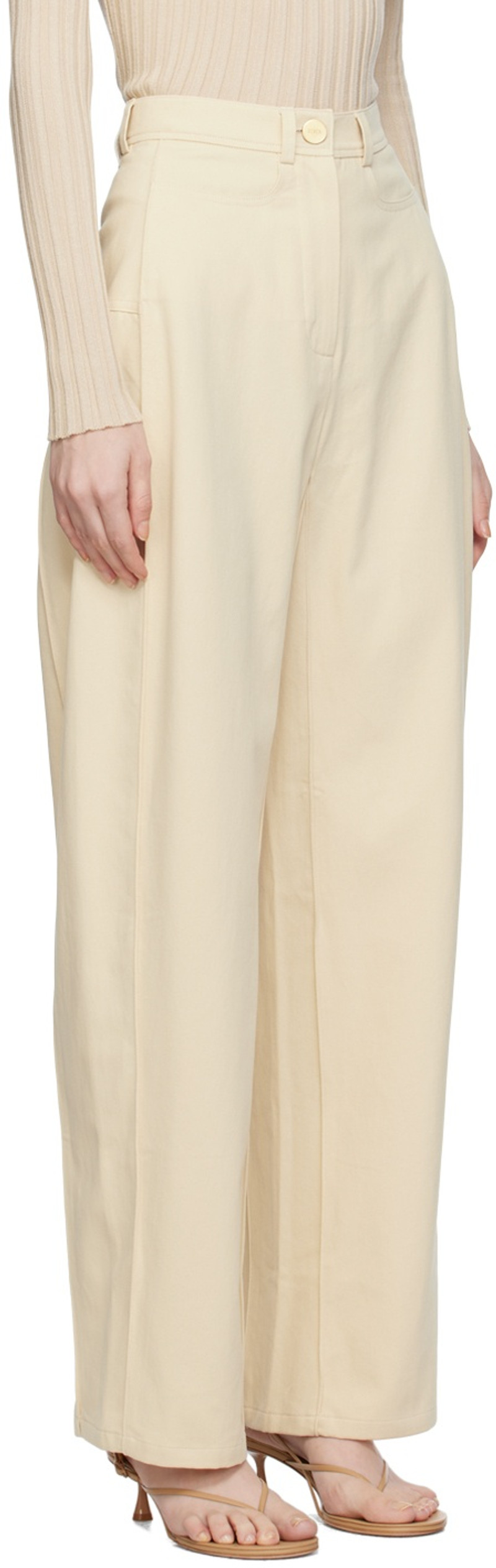 BEVZA Beige Ballon Jeans outlook