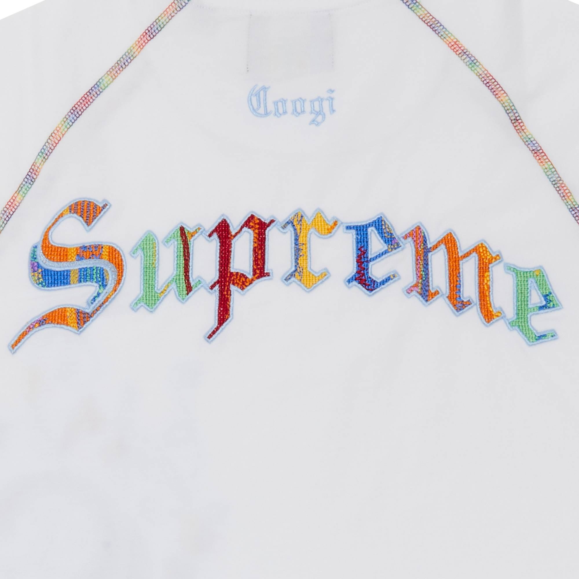 Supreme x Coogi Raglan Short-Sleeve Top 'White' - 3
