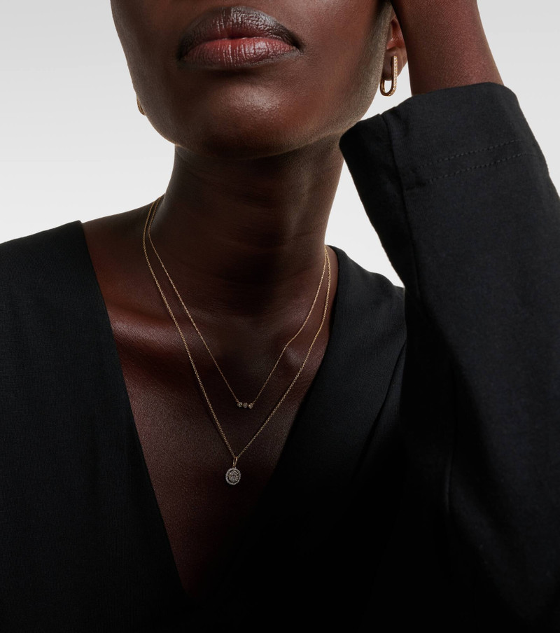 STONE AND STRAND Framed Mosaic 10kt yellow gold necklace with diamonds outlook