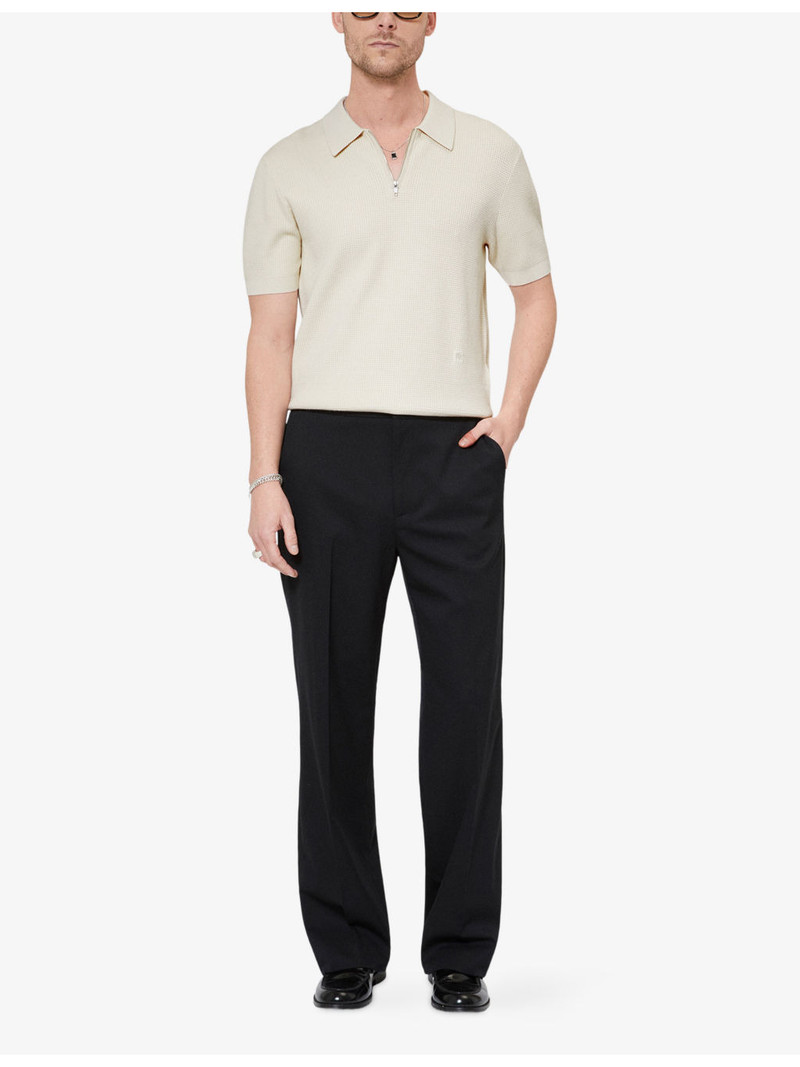 The Kooples Zipped-Collar Short-Sleeve Knitted Polo outlook