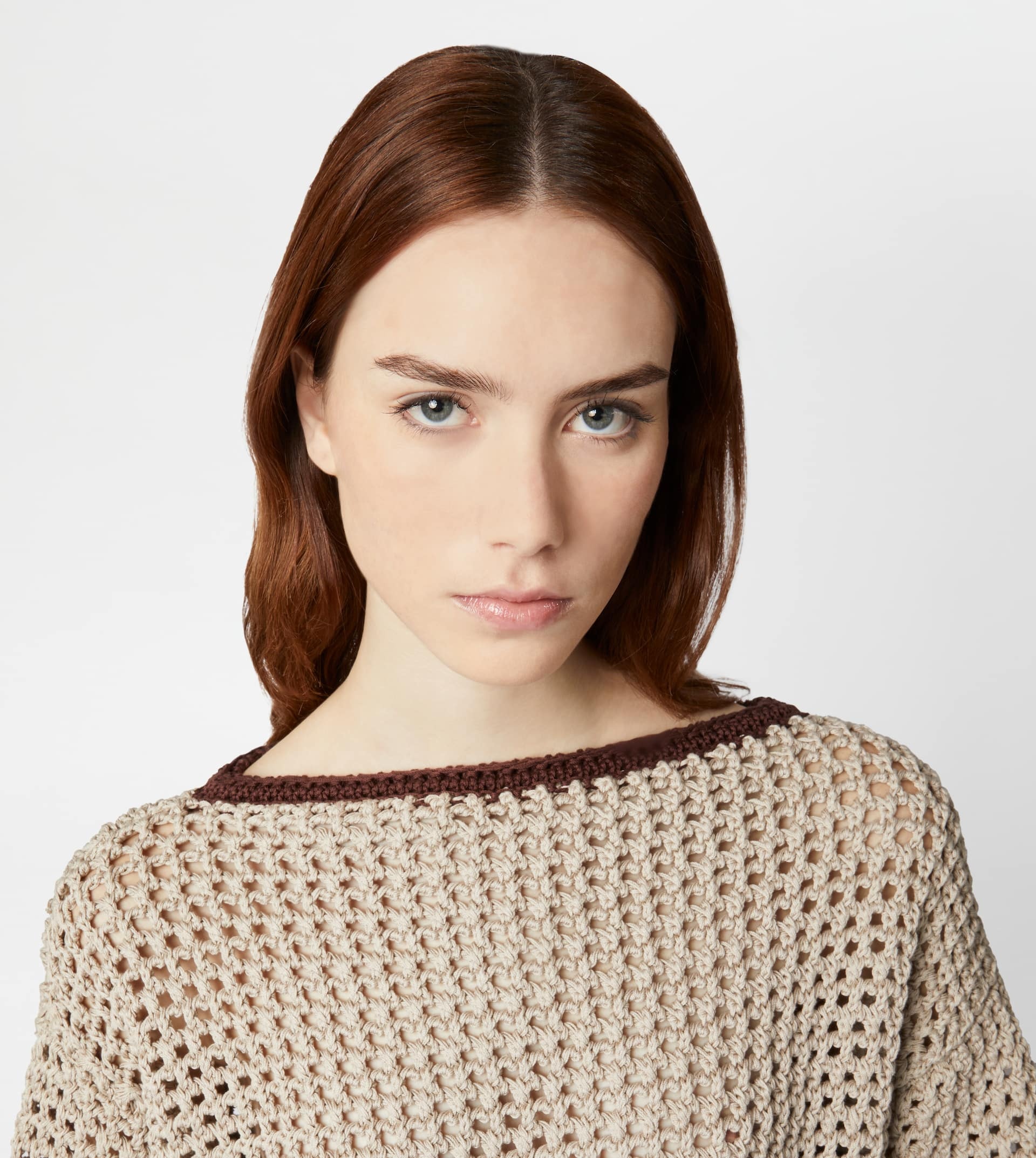 PULLOVER IN COTTON - BEIGE, BROWN - 5