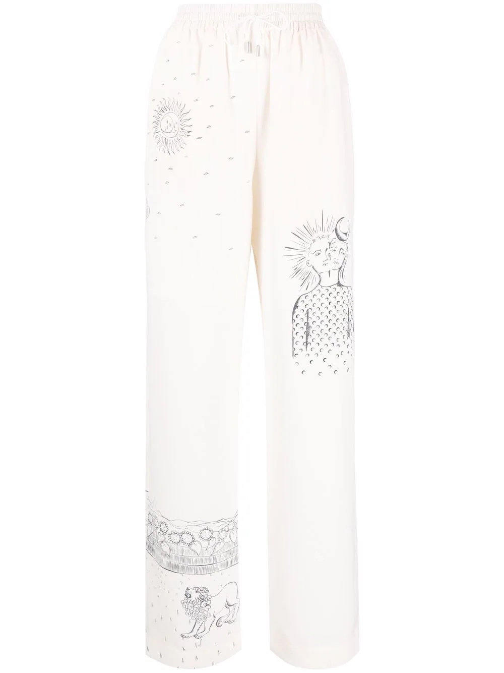 graphic-print trousers - 1
