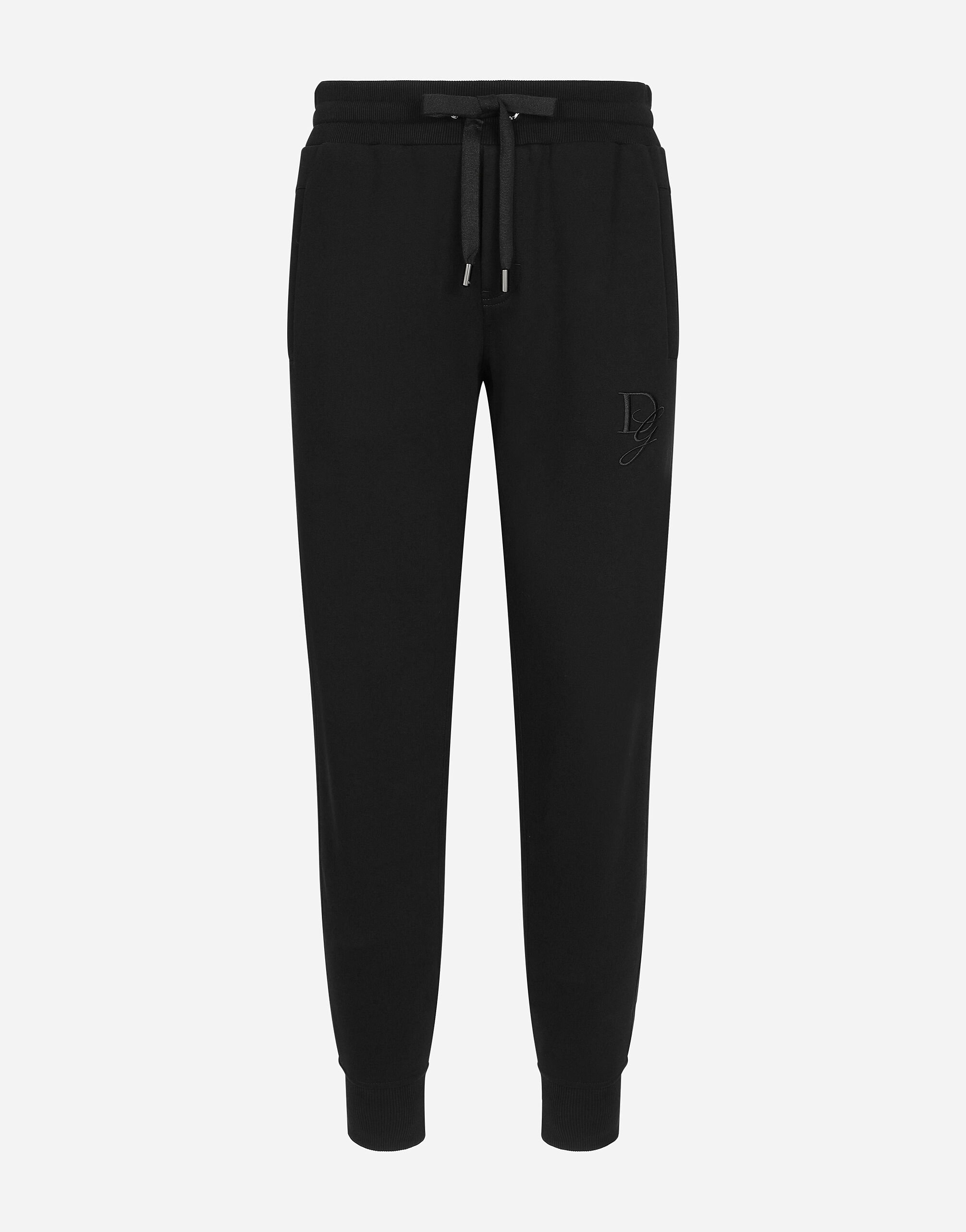 Stretch cotton jogging pants with DG embroidery - 1