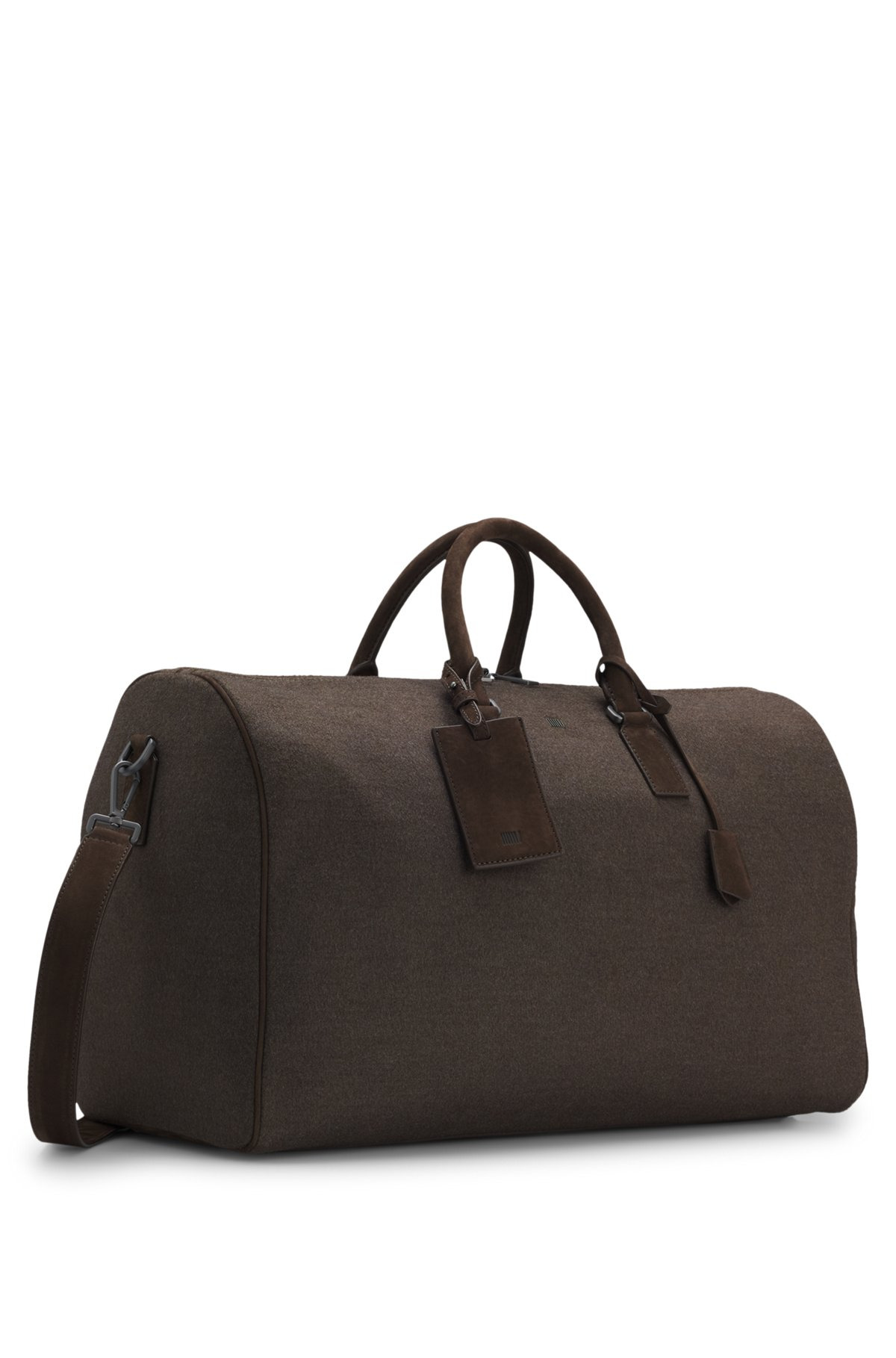 FABRIC HOLDALL WITH LEATHER TRIMS - 5