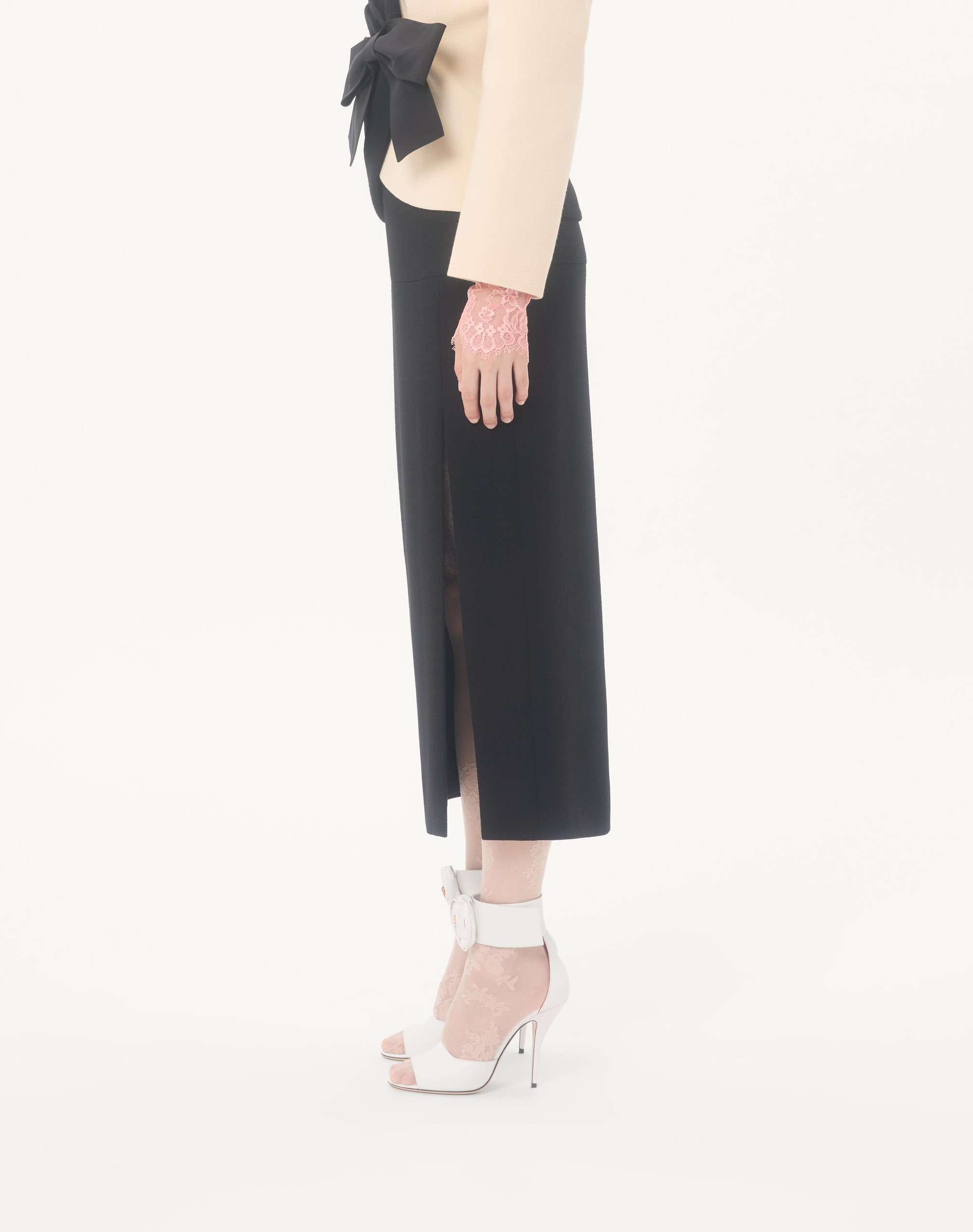 WOOL CREPE MIDI SKIRT - 4