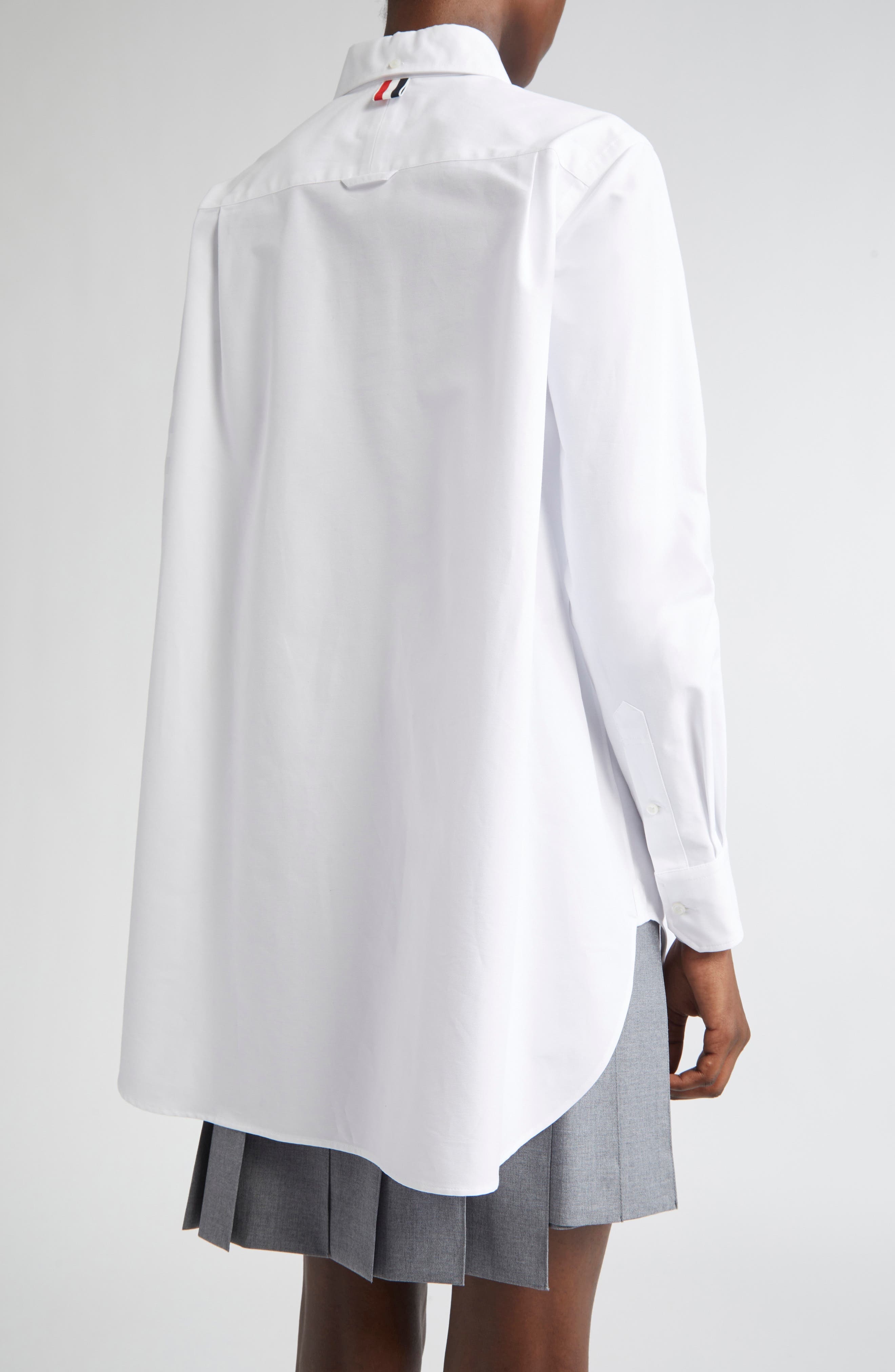 Thom Browne Bow Tie Cotton Oxford Shirt in White at Nordstrom - 3